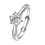 Nhẫn bạc S925 moissanite 2CT twist VVS1 – K0062