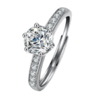 Nhẫn bạc S925 moissanite 1CT VVS1 6 chấu – K0063