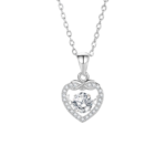 Dây chuyền bạc S925 moissanite heart pendant – K0064