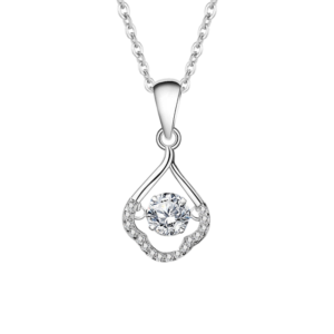 Dây chuyền bạc S925 moissanite dancing stone - K0065