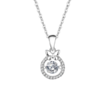 Dây chuyền bạc S925 moissanite nơ sang trọng 💎 – K0066