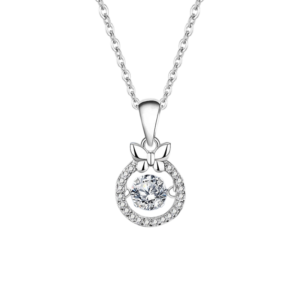 Dây chuyền bạc S925 moissanite nơ sang trọng 💎 - K0066