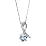 Dây chuyền bạc S925 moissanite 1CT pendant – K0072
