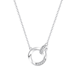 Dây chuyền bạc S925 vòng tròn đôi thanh lịch – K0076