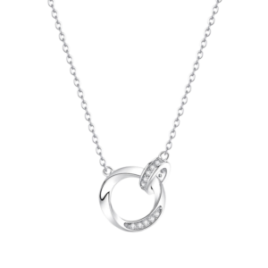 Dây chuyền bạc S925 vòng tròn đôi thanh lịch - K0076