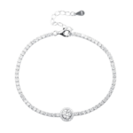 Lắc tay bạc S925 tennis mặt tròn zircon – K0078