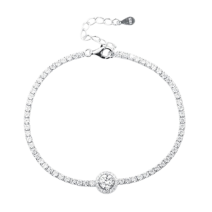 Lắc tay bạc S925 tennis mặt tròn zircon - K0078