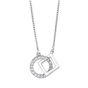 Dây chuyền bạc S925 mặt tròn vuông thanh lịch - K0080