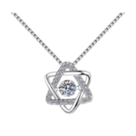Dây chuyền bạc S925 mặt sao sáu cánh moissanite – K0094