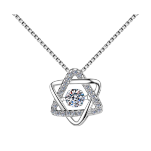 Dây chuyền bạc S925 mặt sao sáu cánh moissanite - K0094