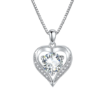 Dây chuyền bạc S925 mặt trái tim moissanite 1CT – K0097