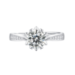 Nhẫn bạc S925 moissanite 1CT 6 chấu đính đá – K0099