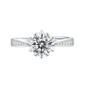 Nhẫn bạc S925 moissanite 1CT 6 chấu đính đá - K0099