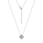 Dây chuyền bạc S925 cỏ 4 lá đính moissanite – K0112