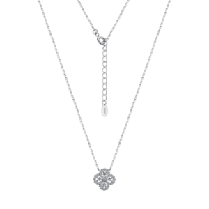 Dây chuyền bạc S925 cỏ 4 lá đính moissanite - K0112