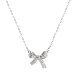 Dây chuyền bạc S925 mặt nơ đính đá 🎀💎 – K0113