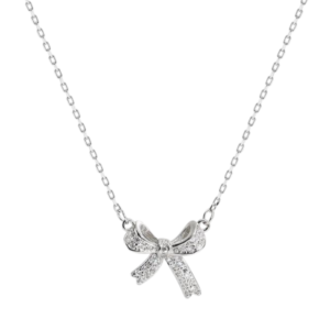 Dây chuyền bạc S925 mặt nơ đính đá 🎀💎 - K0113