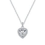 Dây chuyền bạc S925 trái tim đính moissanite 1ct ❤️💎 – K0115