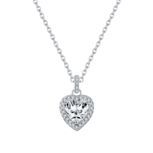 Dây chuyền bạc S925 trái tim đính moissanite 1ct ❤️💎 - K0115