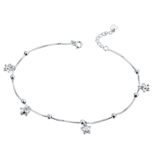 Lắc chân bạc S925 charm bướm có chuông - K0117