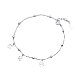 Lắc tay bạc S925 charm hoa bốn cánh - K0118