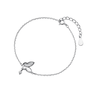 Lắc tay bạc S925 charm bướm đính đá - K0121