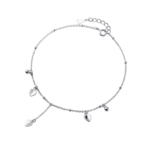 Lắc chân bạc S925 charm trái tim nhỏ – K0123