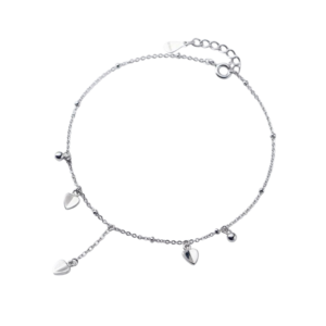 Lắc chân bạc S925 charm trái tim nhỏ - K0123