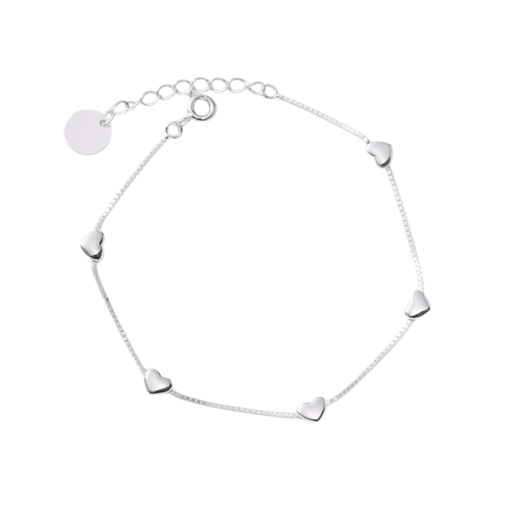 Lắc tay bạc S925 tim nhỏ dây mảnh - K0125