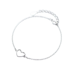 Lắc tay bạc S925 trái tim dây mảnh – K0127