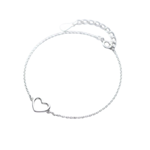 Lắc tay bạc S925 trái tim dây mảnh - K0127