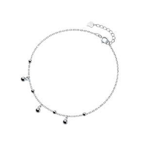 Lắc chân bạc S925 hạt bi có chuông - K0129