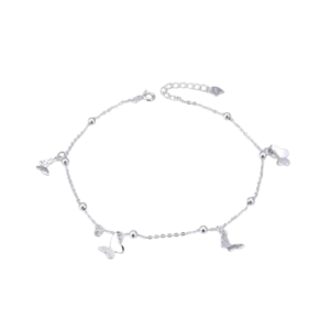 Lắc chân bạc S925 charm bướm - K0130