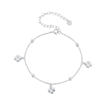 Lắc tay bạc S925 charm cỏ bốn lá – K0131
