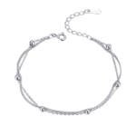 Lắc tay bạc S925 hạt bi hai dây – K0132