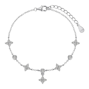 Lắc tay bạc S925 charm sao đính đá - K0136