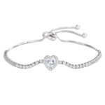 Lắc tay bạc S925 trái tim đá zirconia – K0141