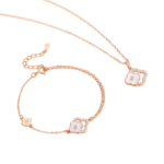 Set dây chuyền và lắc tay bạc S925 cỏ 4 lá – K0143