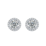 Bông tai bạc S925 moissanite tròn 5li – K0144