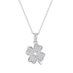 Dây chuyền bạc S925 cỏ 4 lá đính đá – K0149