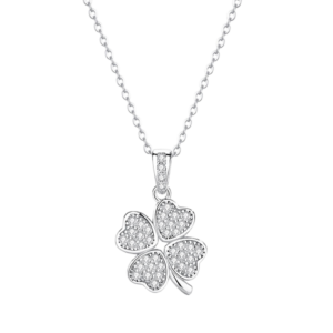 Dây chuyền bạc S925 cỏ 4 lá đính đá - K0149