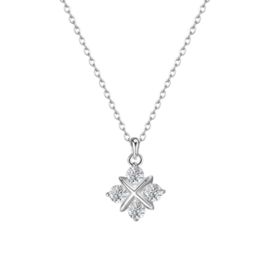 Dây chuyền bạc S925 cỏ 4 lá đính đá - K0150