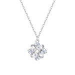 Dây chuyền bạc S925 hoa sáu cánh đính đá – K0151