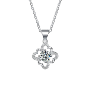 Dây chuyền bạc S925 cỏ bốn lá đính đá zircon - K0154