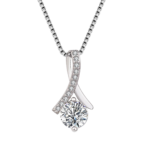 Dây chuyền bạc S925 mặt đá zircon xoắn – K0158