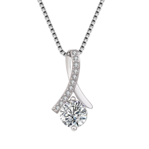 Dây chuyền bạc S925 mặt đá zircon xoắn - K0158