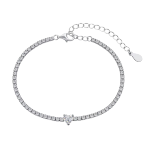 Lắc tay bạc S925 đá zircon trái tim - K0159