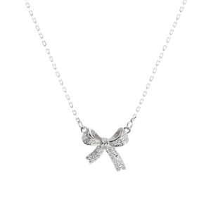 Dây chuyền bạc S925 hình nơ đính đá zircon - K0160