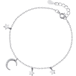 Lắc tay bạc S925 sao và trăng đính đá zircon – K0162