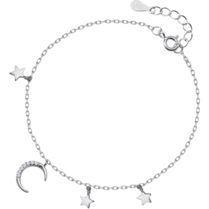 Lắc tay bạc S925 sao và trăng đính đá zircon - K0162